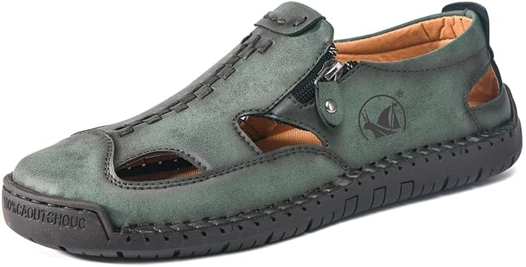 Мужские кожаные сандалии, повседневная летняя обувь с вырезами, дышащие удобные лоферы для прогулок белого, черного и зеленого цветов Generic
Мужские кожаные сандалии, повседневная летняя обувь с вырезами, дышащие удобные лоферы для прогулок белого, черного и зеленого цветов Generic