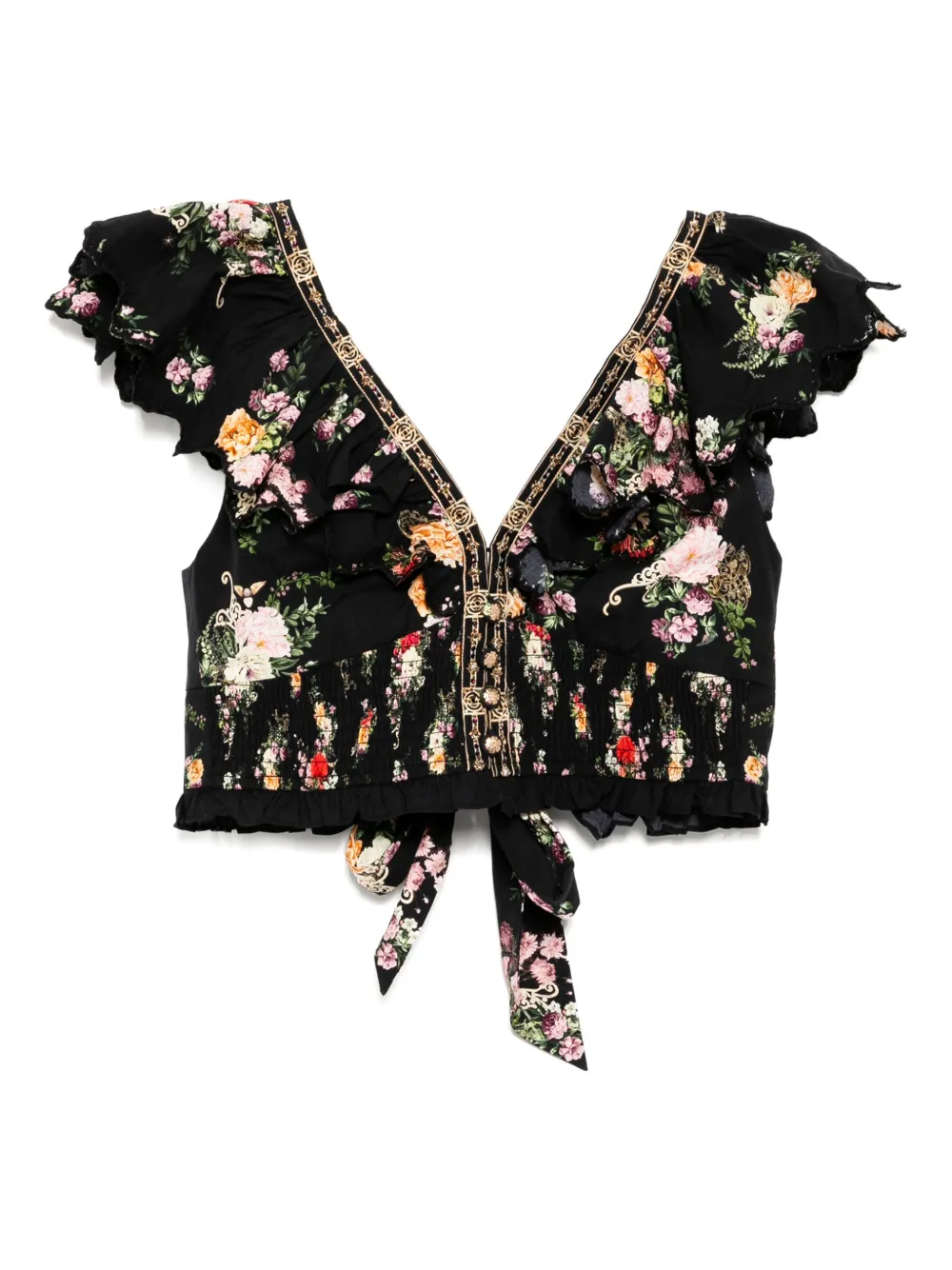 Топ с V-образным вырезом и короткими рукавами Camilla, черный
Топ с V-образным вырезом и короткими рукавами Camilla, черный