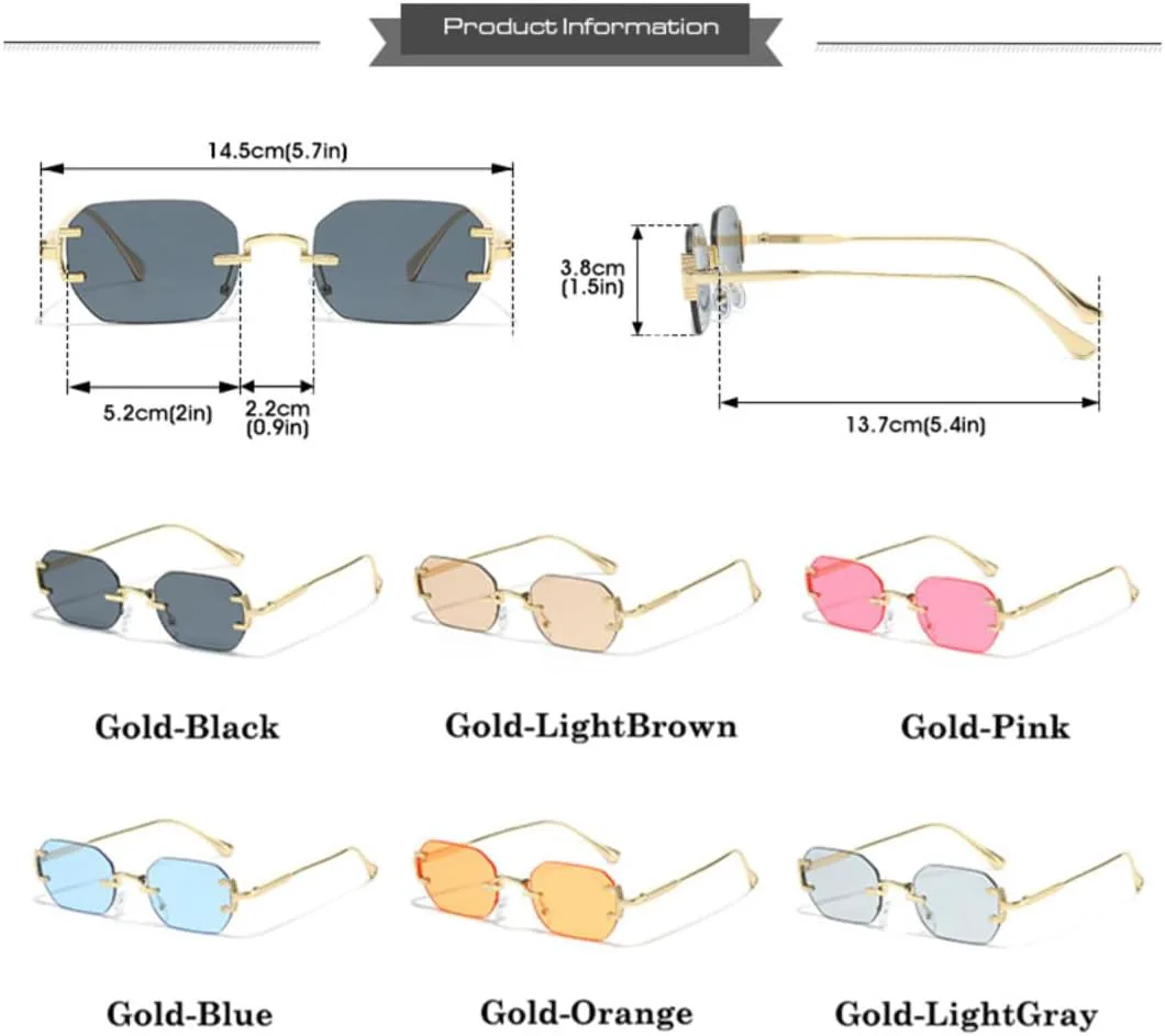 Женские солнцезащитные очки без оправы с двойной перемычкой, прозрачные линзы Ocean, квадратная форма, защита от УФ-излучения UV400. Модные TVTBBVV, Gold-black
Женские солнцезащитные очки без оправы с двойной перемычкой, прозрачные линзы Ocean, квадратная форма, защита от УФ-излучения UV400. Модные TVTBBVV, Gold-black