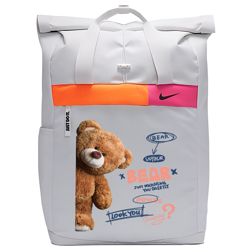 Nike Тканевый рюкзак с принтом унисекс белый, Bear 
Nike Тканевый рюкзак с принтом унисекс белый, Bear