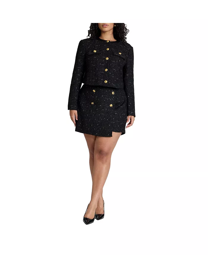 Юбка-шорты из твида больших размеров с пуговицами ELOQUII, черный
Юбка-шорты из твида больших размеров с пуговицами ELOQUII, черный