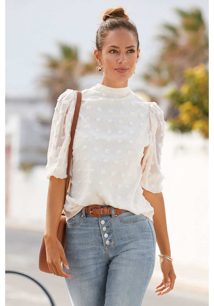LASCANA женская блузка с рукавами-фонариками и пуговицами, кремовый
LASCANA женская блузка с рукавами-фонариками и пуговицами, кремовый