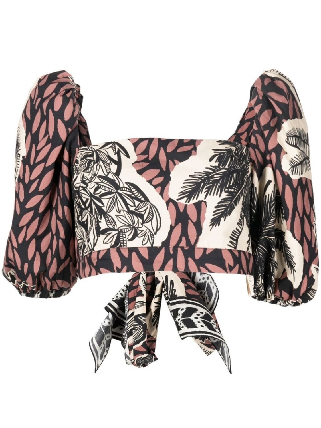 Блузка с объемными рукавами и графичным принтом Johanna Ortiz, черный 
Блузка с объемными рукавами и графичным принтом Johanna Ortiz, черный