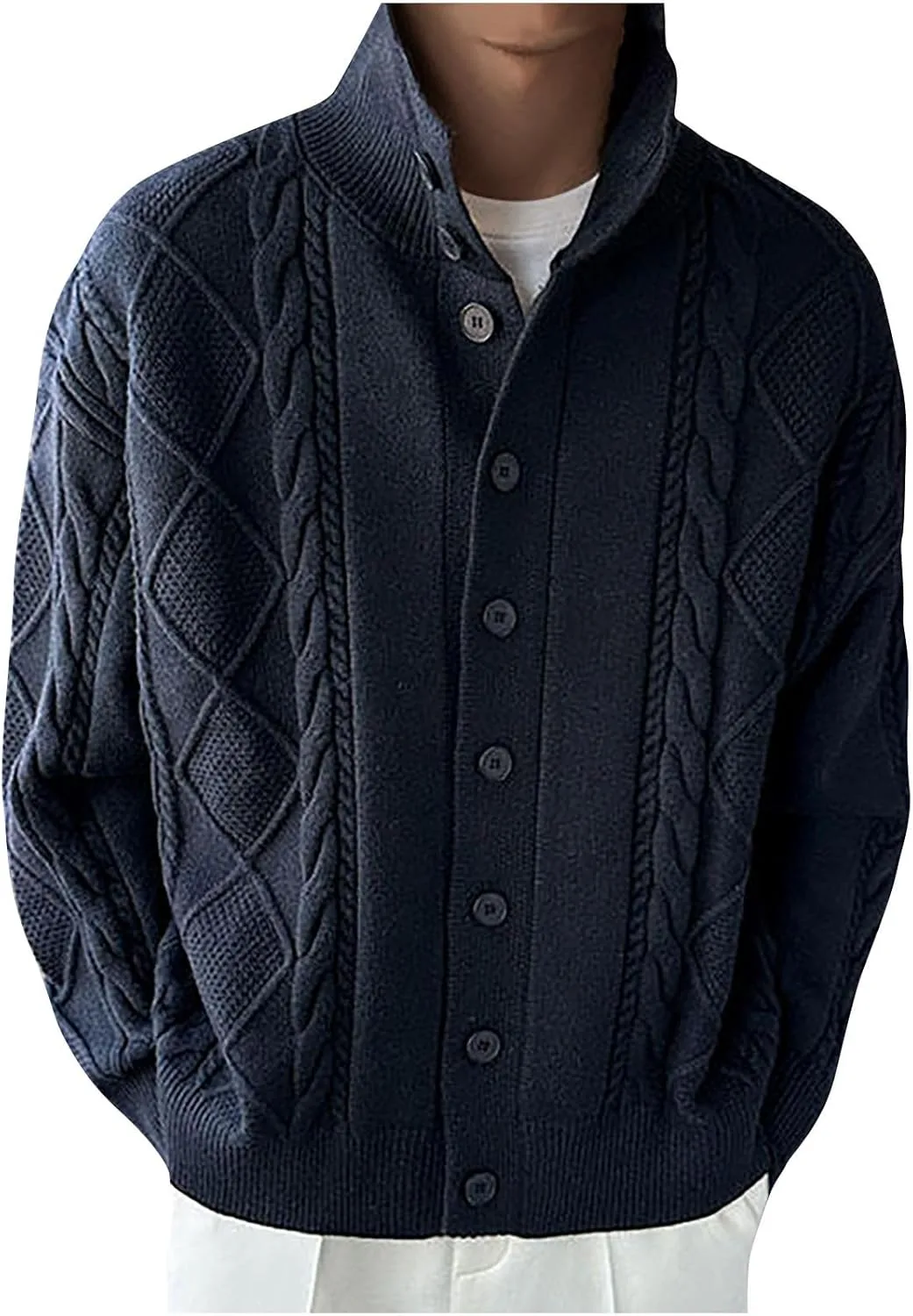 Кардиган Dgoopd для мужчин, вязаный кабельным узором, с пуговицами
Кардиган Dgoopd для мужчин, вязаный кабельным узором, с пуговицами