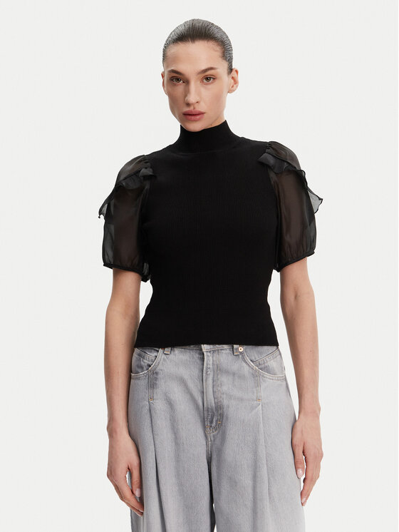 Облегающий свитер с высоким воротом 78YCW French Connection, черный 
Облегающий свитер с высоким воротом 78YCW French Connection, черный