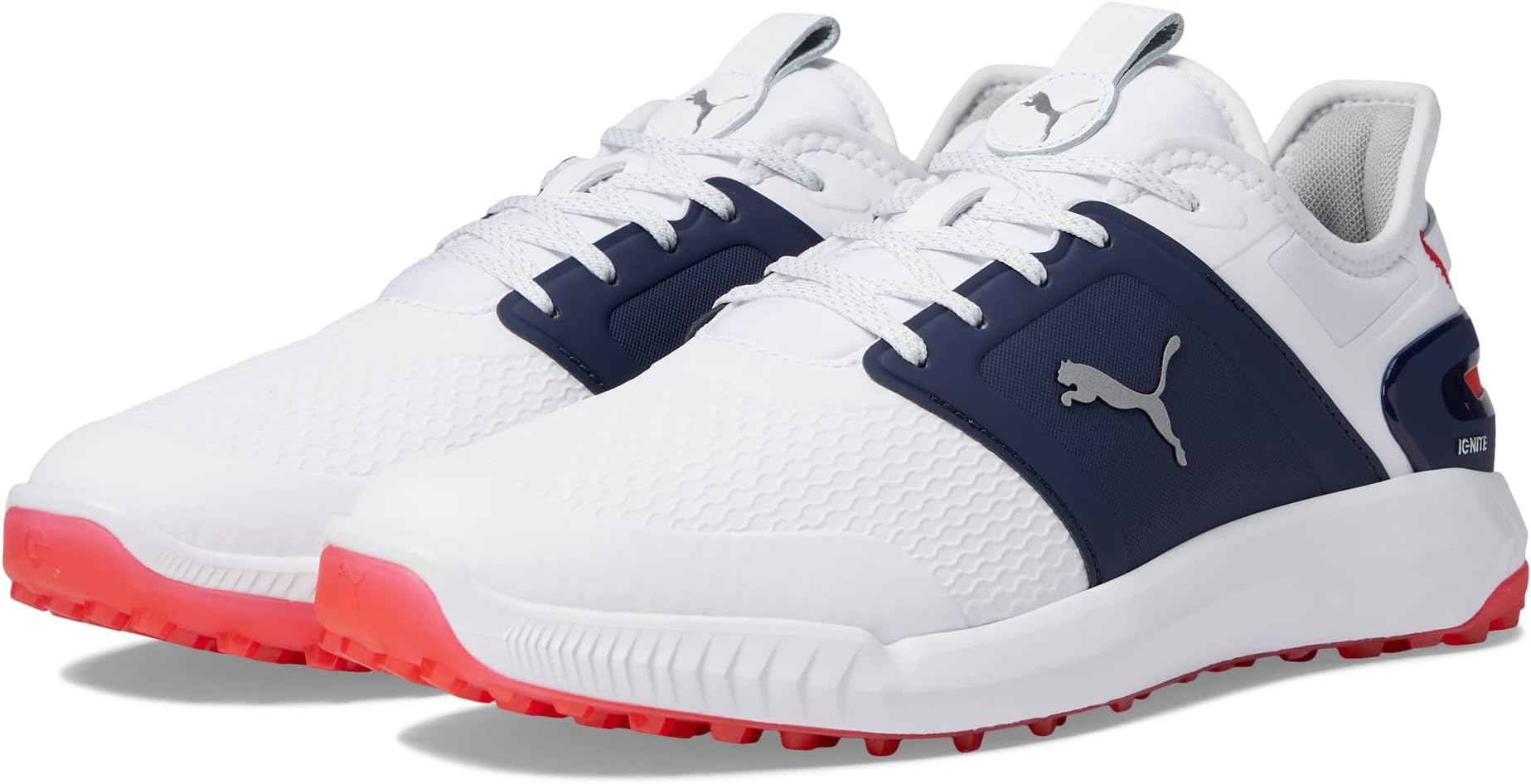 Кроссовки PUMA Golf Ignite Elevate Golf Shoes, цвет Puma White/Puma Silver/Puma Navy
Кроссовки PUMA Golf Ignite Elevate Golf Shoes, цвет Puma White/Puma Silver/Puma Navy