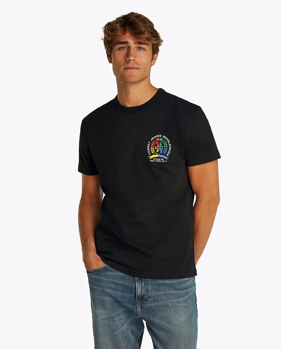 Мужская футболка с вышитым логотипом и классическим кроем Tommy Jeans, черный
Мужская футболка с вышитым логотипом и классическим кроем Tommy Jeans, черный