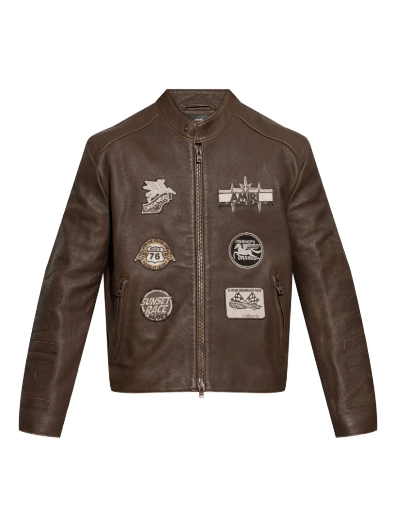 Кожаная куртка с нашивками AMIRI, коричневый 
Кожаная куртка с нашивками AMIRI, коричневый