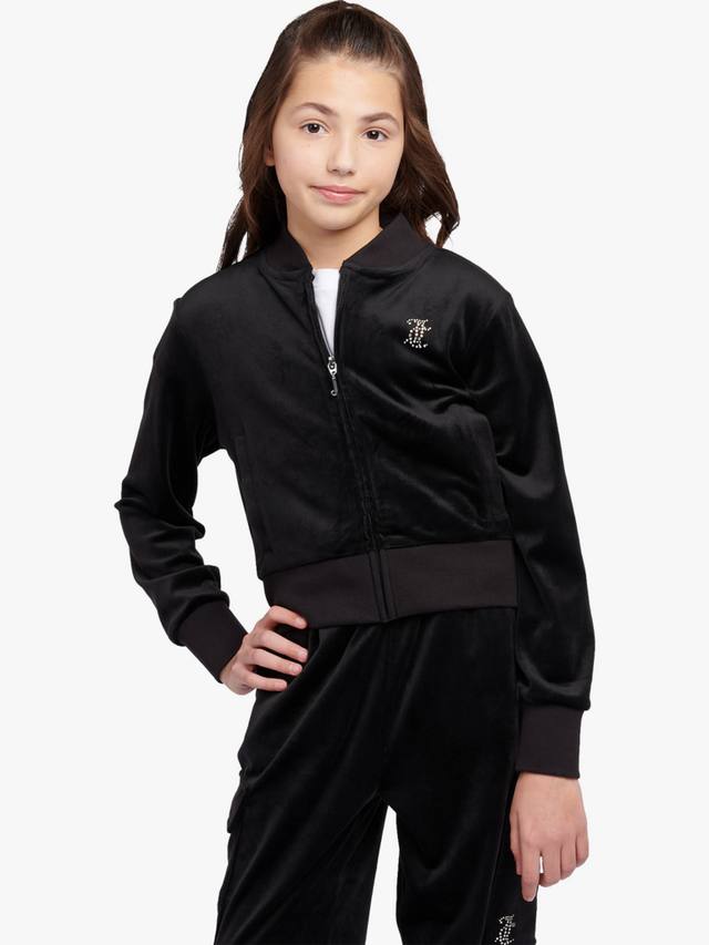 Детская велюровая укороченная худи на молнии Juicy Couture, Jet Black
Детская велюровая укороченная худи на молнии Juicy Couture, Jet Black