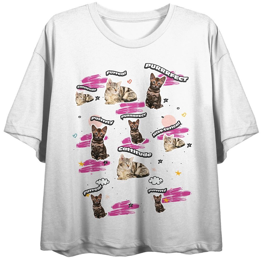 Футболка с рисунком котенка для юниоров, белый
Футболка с рисунком котенка для юниоров, белый