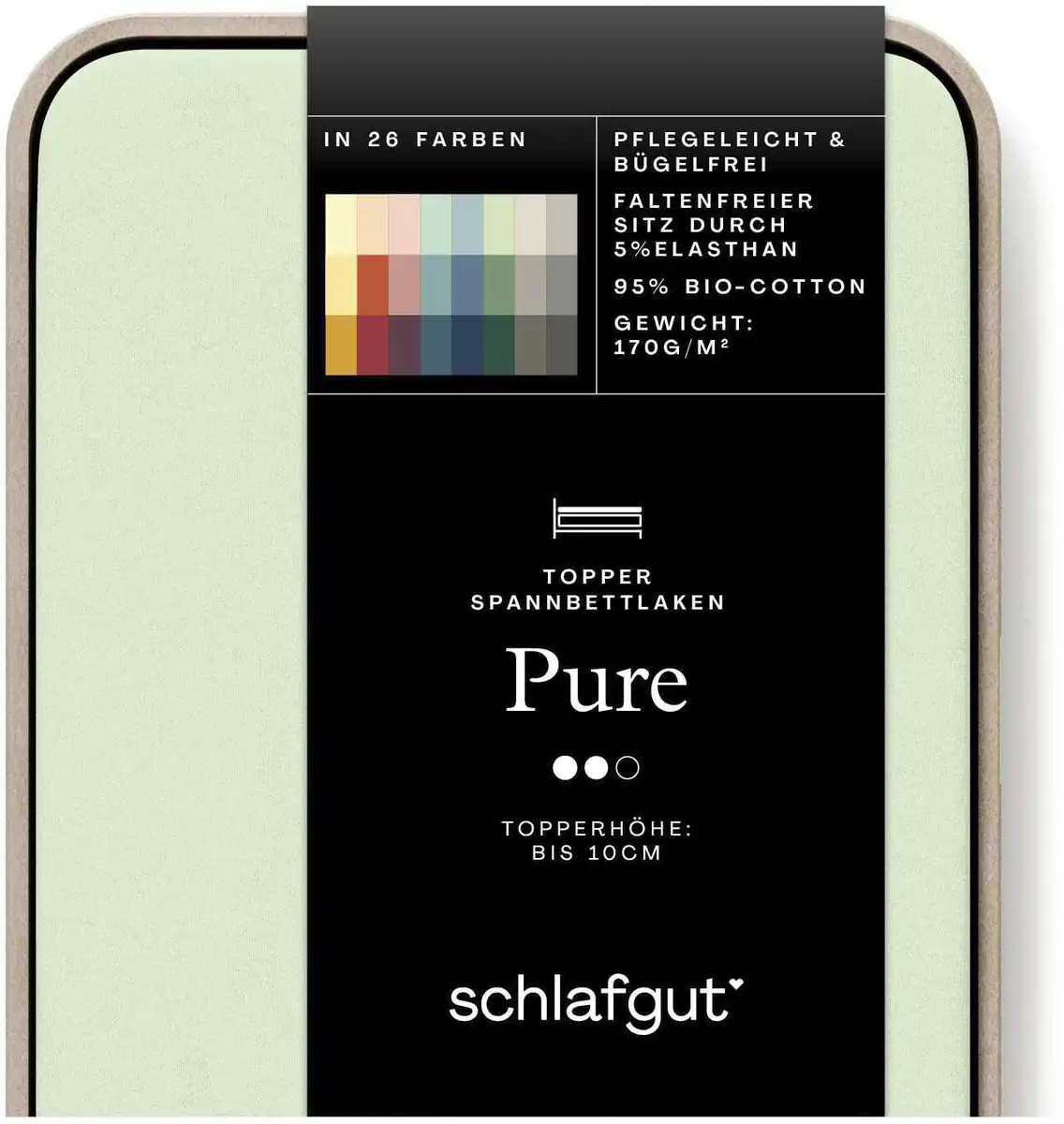 Простыня Schlafgut "PURE TOPPER" хлопковая 180-200х200-220 см, 1 шт., зеленый
Простыня Schlafgut "PURE TOPPER" хлопковая 180-200х200-220 см, 1 шт., зеленый