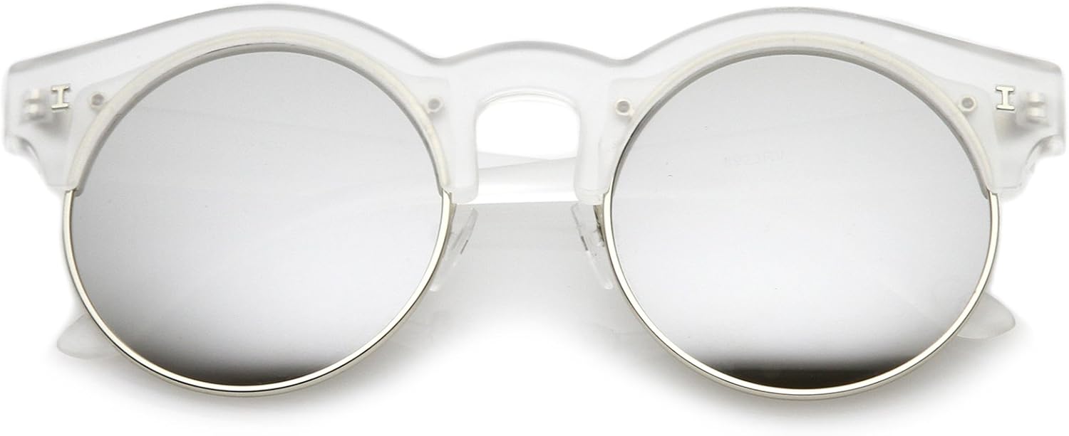 zeroUV - Современные солнцезащитные очки в полуободковой оправе с цветными зеркальными линзами и металлическим каркасом, диаметр линз 51 мм (матовый серебристый/серебристое зеркало), Frost-silver / Silver Mirror
zeroUV - Современные солнцезащитные очки в полуободковой оправе с цветными зеркальными линзами и металлическим каркасом, диаметр линз 51 мм (матовый серебристый/серебристое зеркало), Frost-silver / Silver Mirror