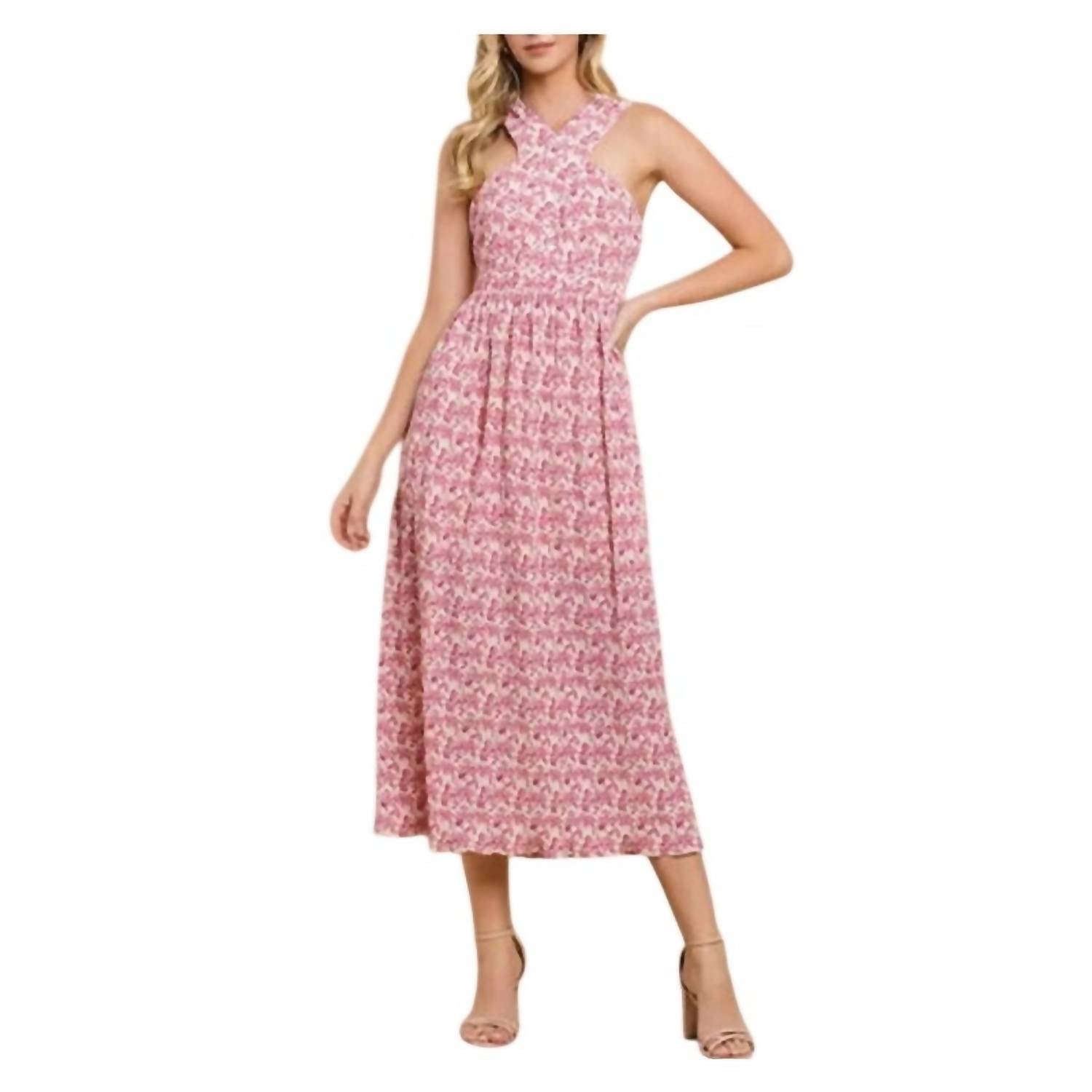 Розовое плиссированное платье миди с запахом TCEC
Розовое плиссированное платье миди с запахом TCEC