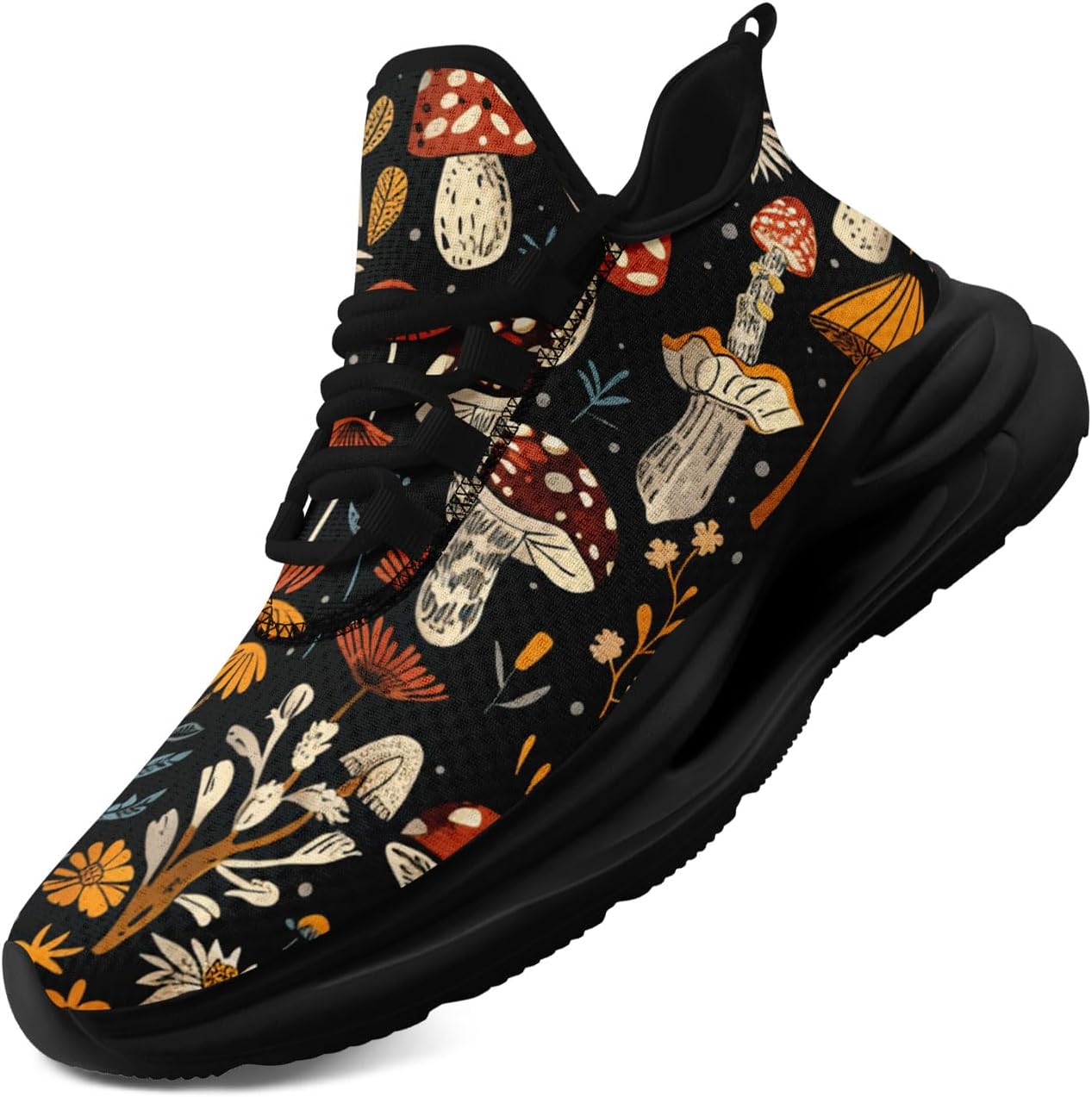 Модные дышащие сетчатые кроссовки для мужчин и женщин - с цветочным, грибным и абстрактным принтом, легкие спортивные шнуровки Awsole, черный
Модные дышащие сетчатые кроссовки для мужчин и женщин - с цветочным, грибным и абстрактным принтом, легкие спортивные шнуровки Awsole, черный