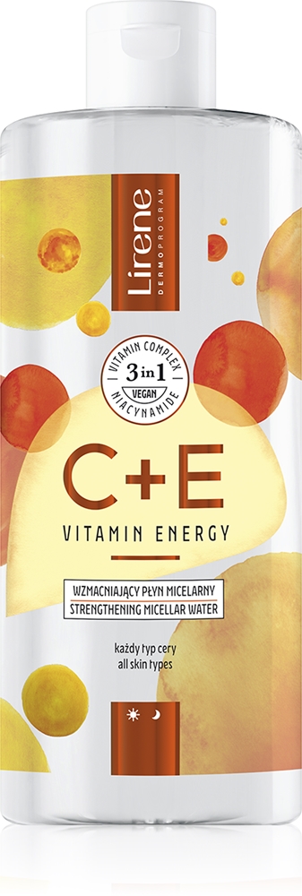 Мицеллярная вода с витаминами С и Е «три в одном» с витаминами С и Е Lirene, 400 мл, Мицеллярная вода с витаминами С и Е<i> </i>«три в одном» с витаминами С и Е Lirene, 400 мл
Мицеллярная вода с витаминами С и Е «три в одном» с витаминами С и Е Lirene, 400 мл, Мицеллярная вода с витаминами С и Е<i> </i>«три в одном» с витаминами С и Е Lirene, 400 мл