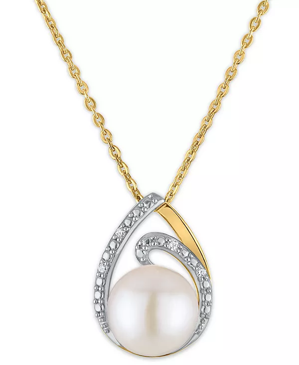 Ожерелье из культивированного пресноводного жемчуга (10 мм) и кубического циркония из 14-каратного золота на стерлинговом серебре Macy'S, gold/white
Ожерелье из культивированного пресноводного жемчуга (10 мм) и кубического циркония из 14-каратного золота на стерлинговом серебре Macy'S, gold/white