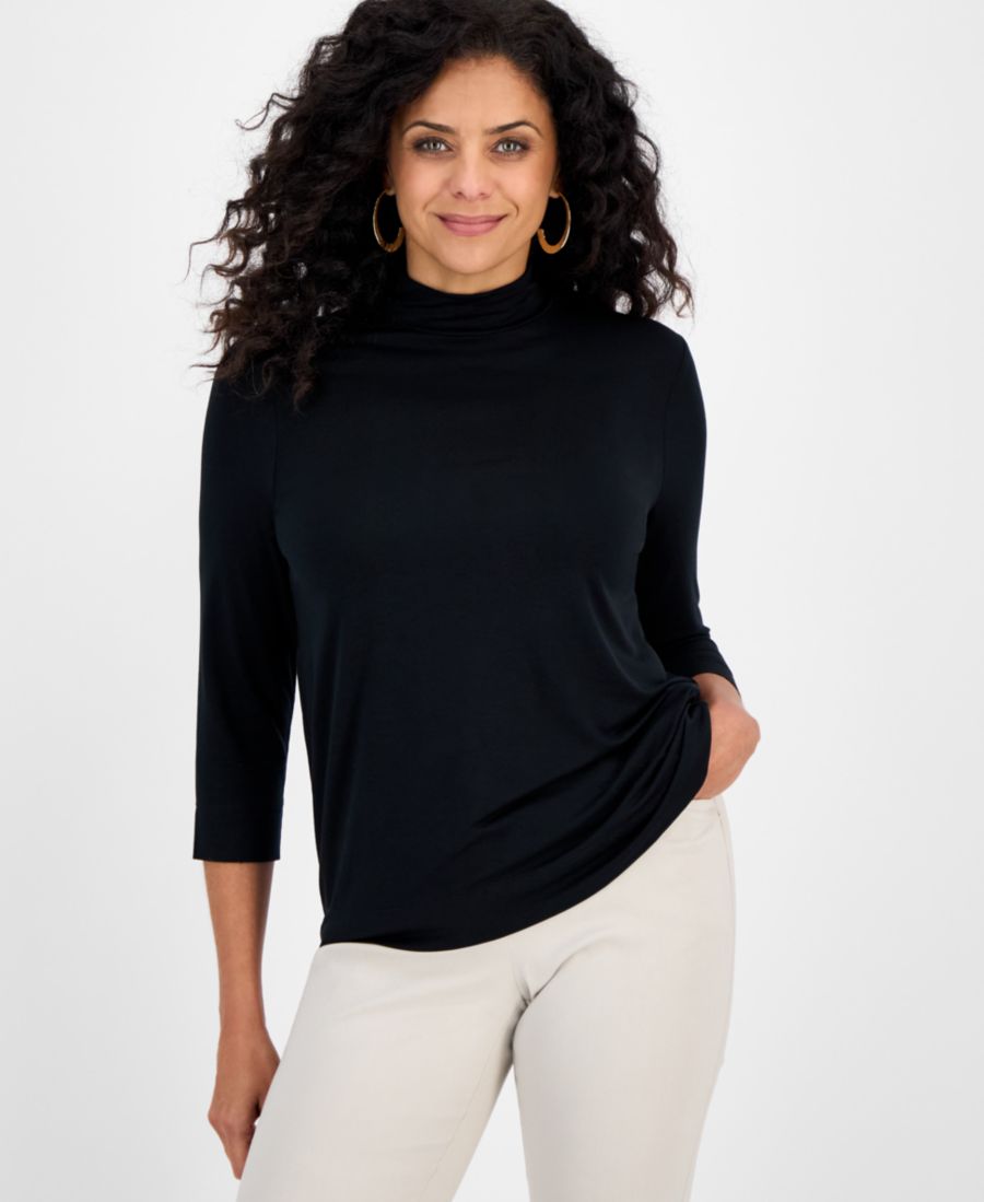 Женская блузка с высоким воротником и рукавами 3/4 JM Collection, Deep Black Combo
Женская блузка с высоким воротником и рукавами 3/4 JM Collection, Deep Black Combo