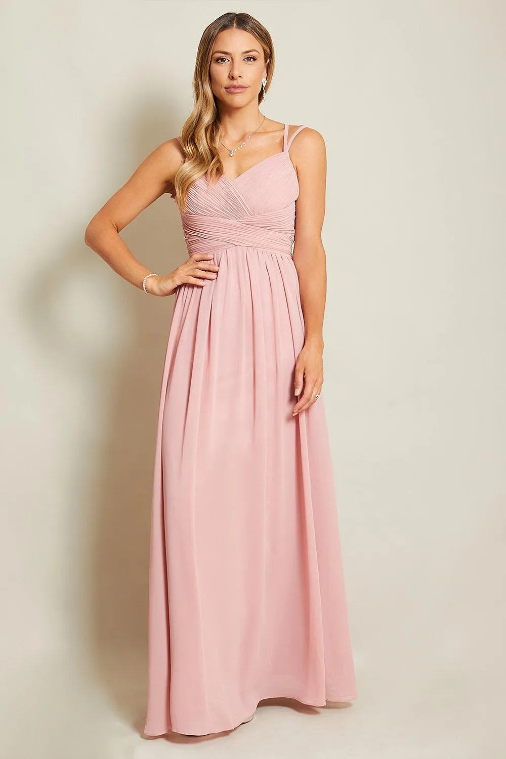 Шифоновое платье макси с бретелями на спине, связанное крючком KRISP, розовый
Шифоновое платье макси с бретелями на спине, связанное крючком KRISP, розовый