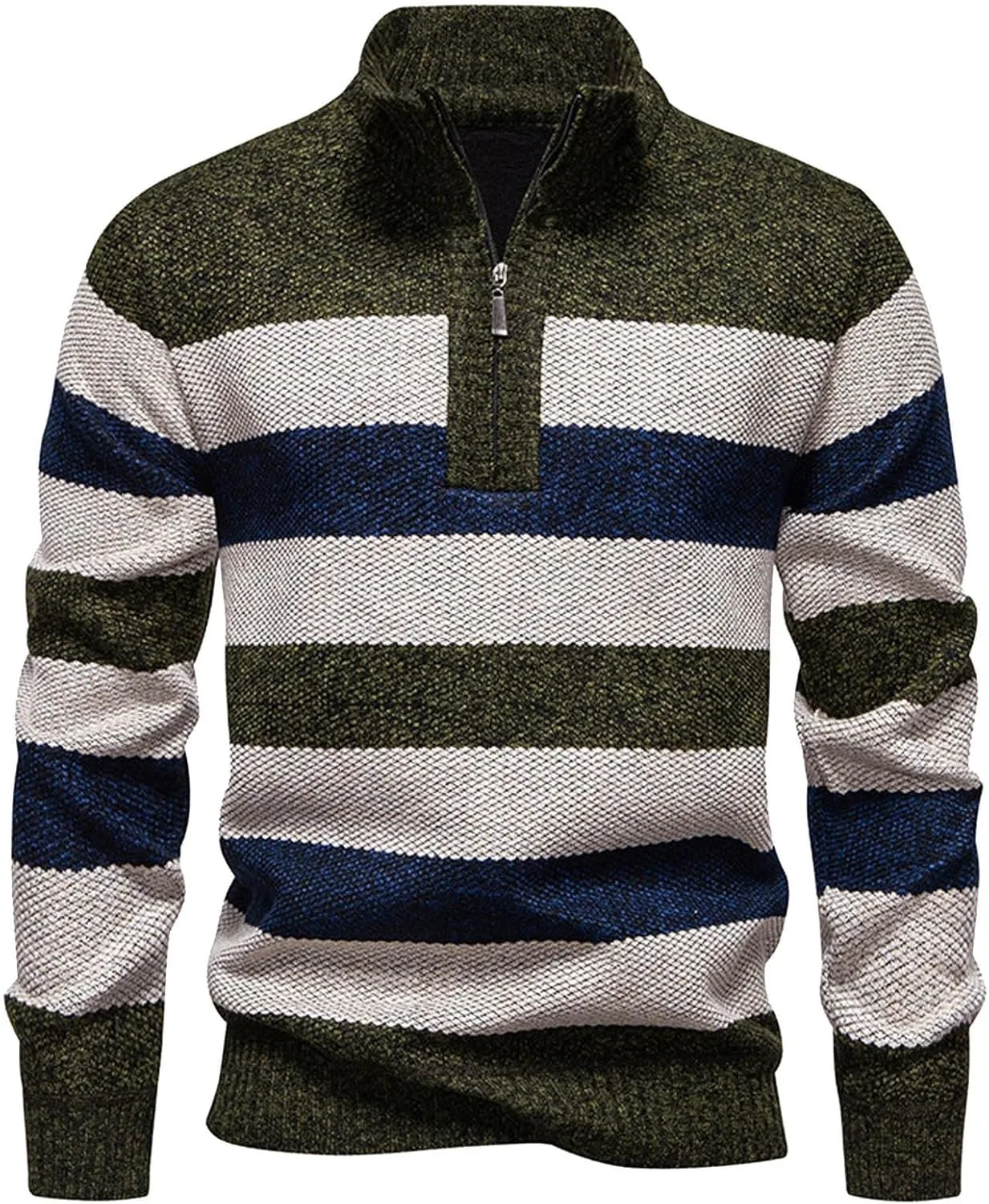 Мужской свитер с воротником стойкой и молнией на четверть, полосатый, цветной блок QUNPIU
Мужской свитер с воротником стойкой и молнией на четверть, полосатый, цветной блок QUNPIU