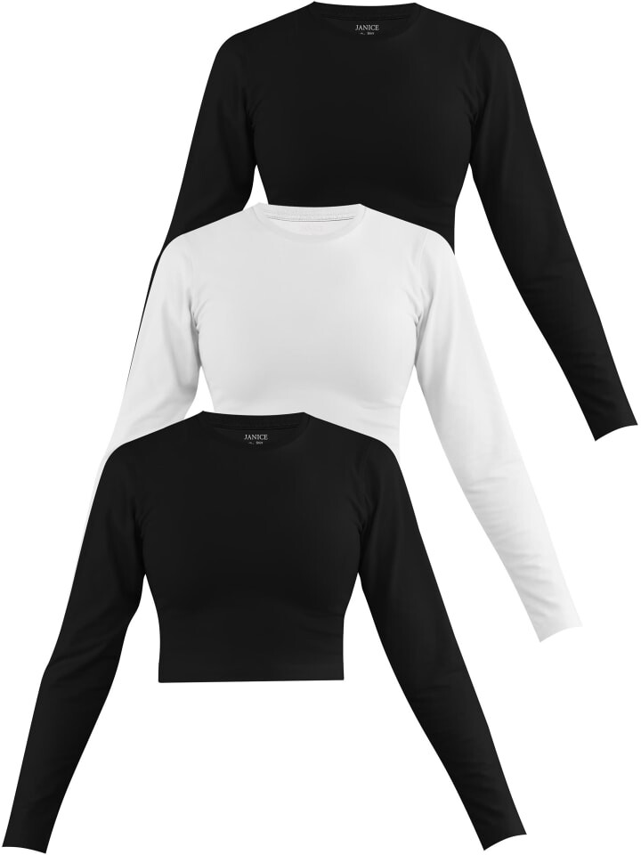 Лонгслив Janice 3 x Damen crop Langarmshirt hochgeschlossen Noia, цвет Schwarz/Weiß/Schwarz
Лонгслив Janice 3 x Damen crop Langarmshirt hochgeschlossen Noia, цвет Schwarz/Weiß/Schwarz
