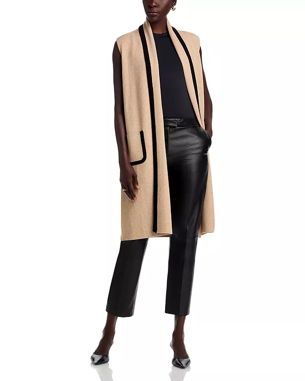 Длинный кардиган с контрастной отделкой T Tahari, бежевый
Длинный кардиган с контрастной отделкой T Tahari, бежевый