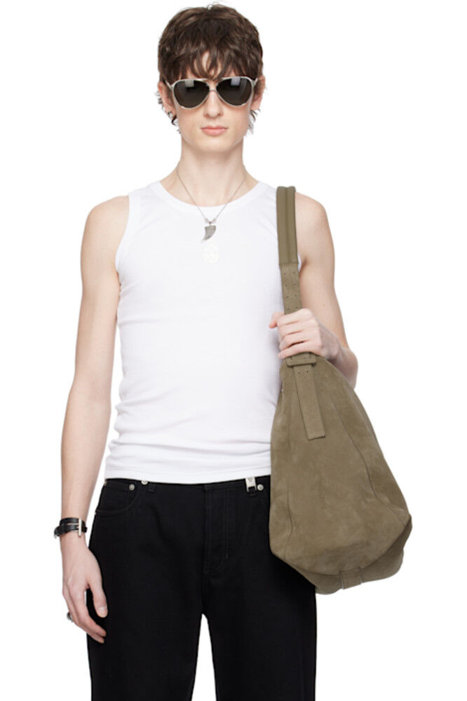 Белая майка с вышитым черепом McQueen
Белая майка с вышитым черепом McQueen