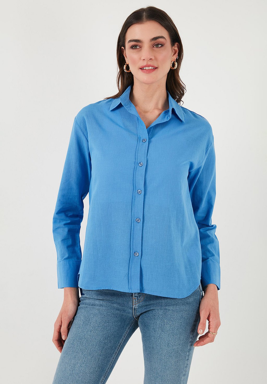 Блузка на пуговицах LELA, синий
Блузка на пуговицах LELA, синий