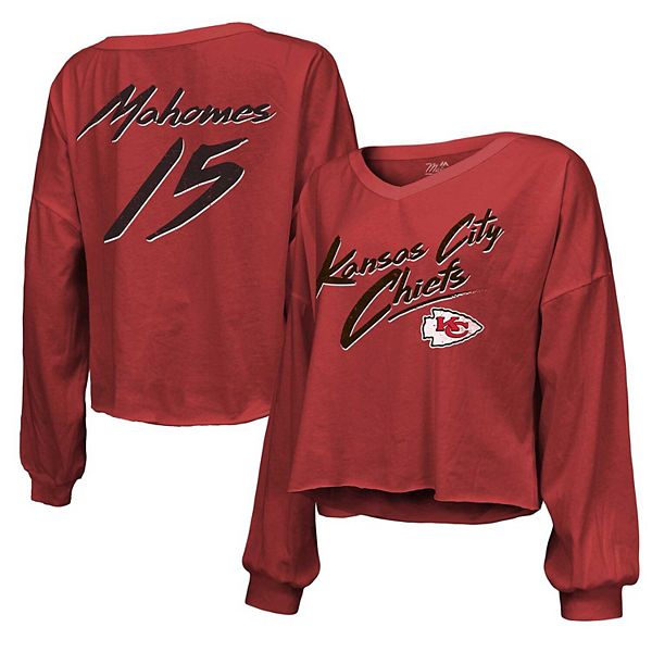 Женская футболка Kansas City Chiefs с именем и номером Патрика Махоумса Majestic Threads
Женская футболка Kansas City Chiefs с именем и номером Патрика Махоумса Majestic Threads