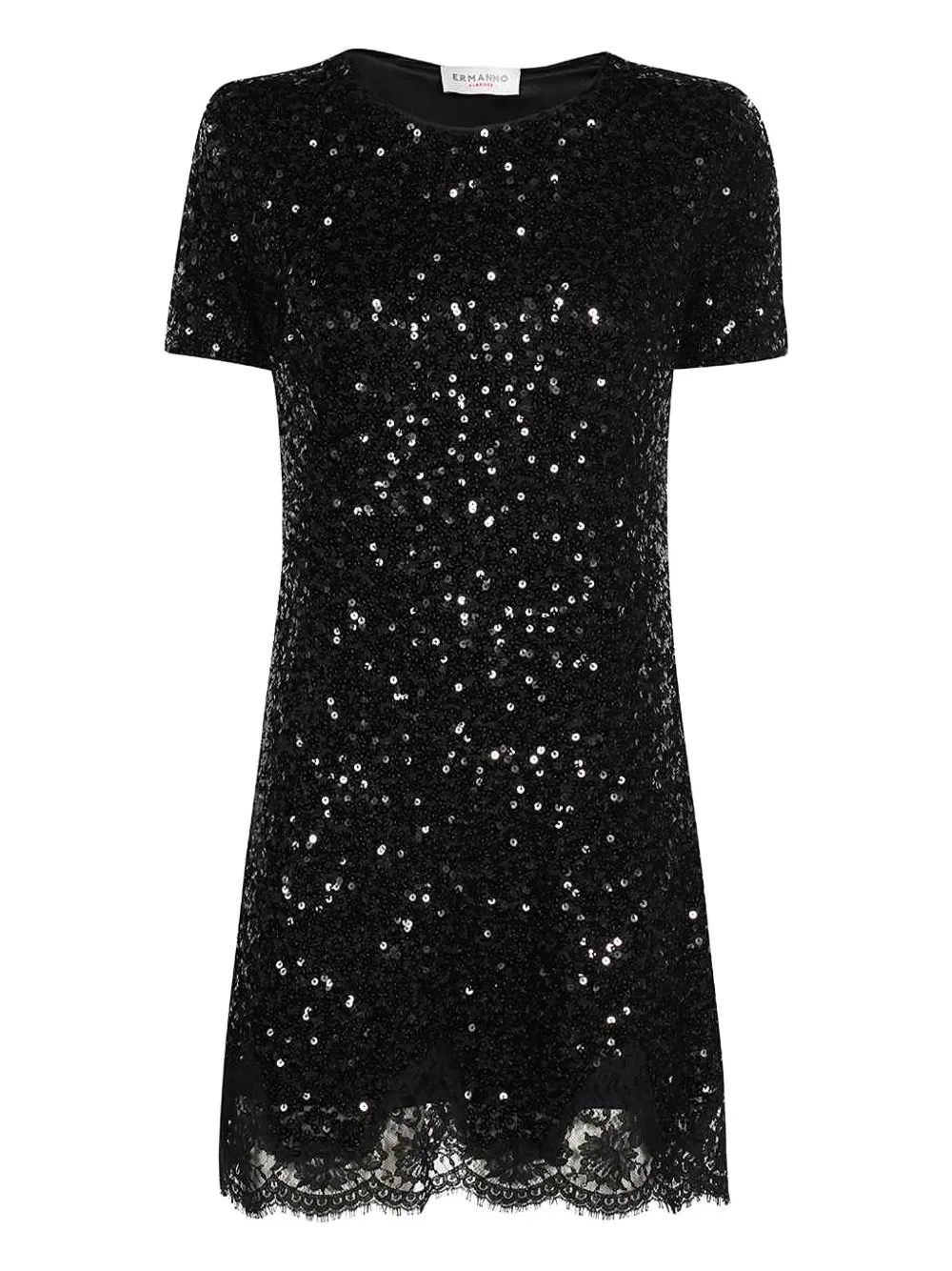 Мини-платье с кружевной отделкой, украшенное пайетками Ermanno Scervino, черный
Мини-платье с кружевной отделкой, украшенное пайетками Ermanno Scervino, черный