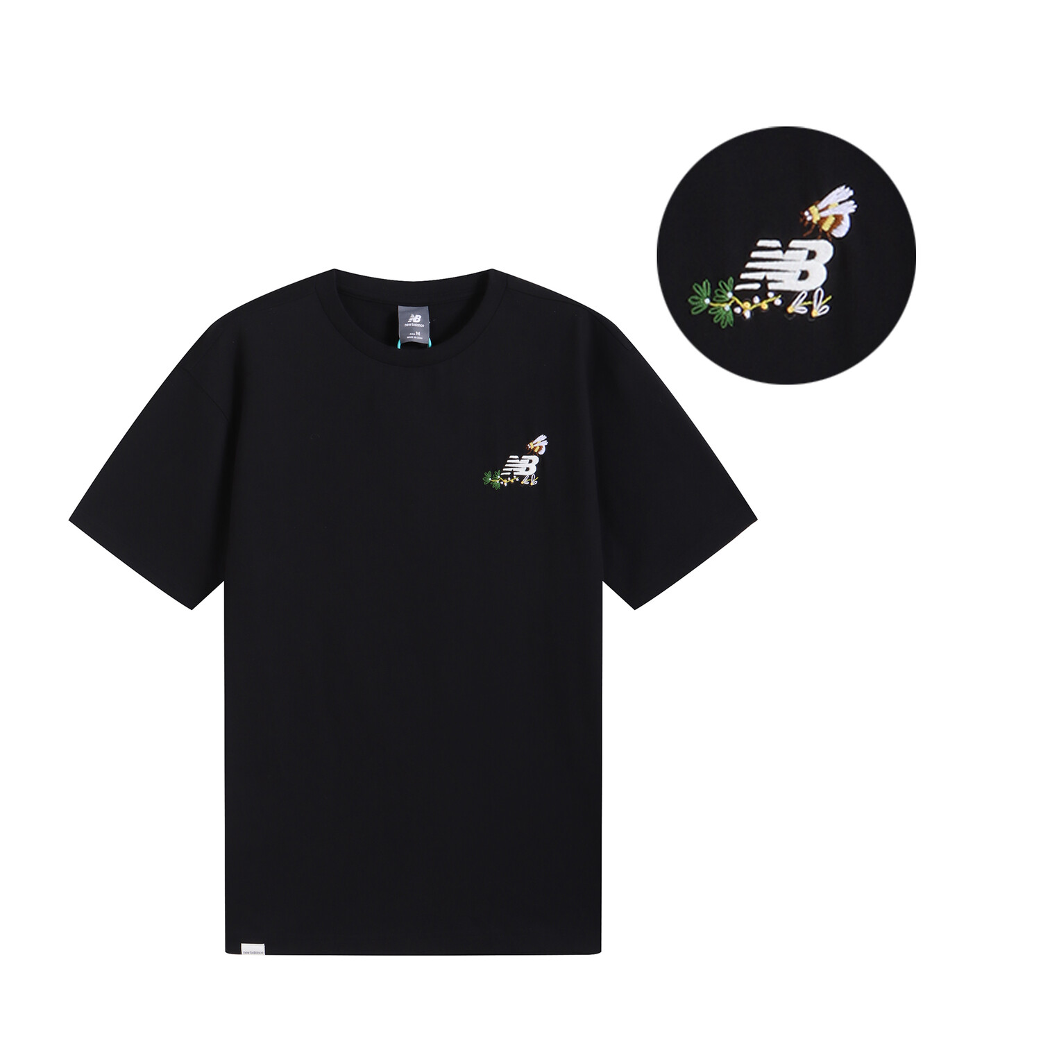 Футболка унисекс черная New Balance, черный 
Футболка унисекс черная New Balance, черный