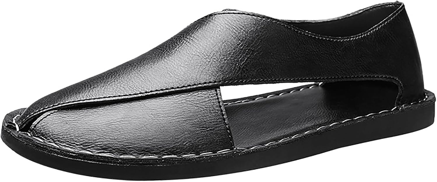 Мужские кожаные сандалии с открытым носком на плоской подошве, ручная работа, удобные, легко надеваются, мягкая обувь для прогулок, повседневные сандалии-фишеры для улицы и пляжа Enoegmsd, черный
Мужские кожаные сандалии с открытым носком на плоской подошве, ручная работа, удобные, легко надеваются, мягкая обувь для прогулок, повседневные сандалии-фишеры для улицы и пляжа Enoegmsd, черный