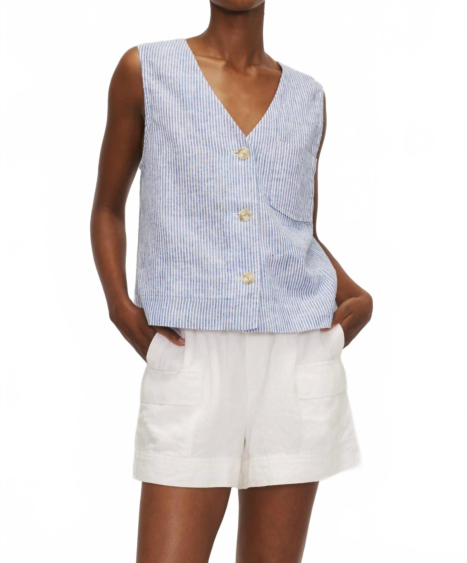 Линден жилет в синюю полоску MELISSA NEPTON 
Линден жилет в синюю полоску MELISSA NEPTON