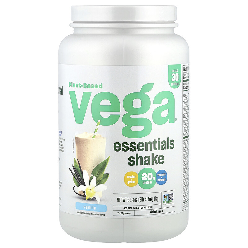 Vega, Растительный коктейль Essentials, ваниль, 1 кг (2 фунта 4,4 унции)
Vega, Растительный коктейль Essentials, ваниль, 1 кг (2 фунта 4,4 унции)