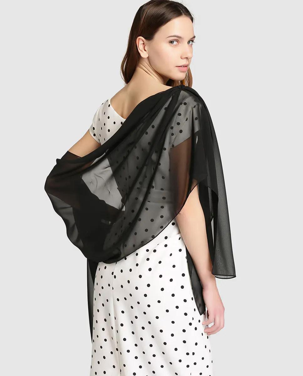 Черный платок для вечеринки Banarassi, черный 
Черный платок для вечеринки Banarassi, черный