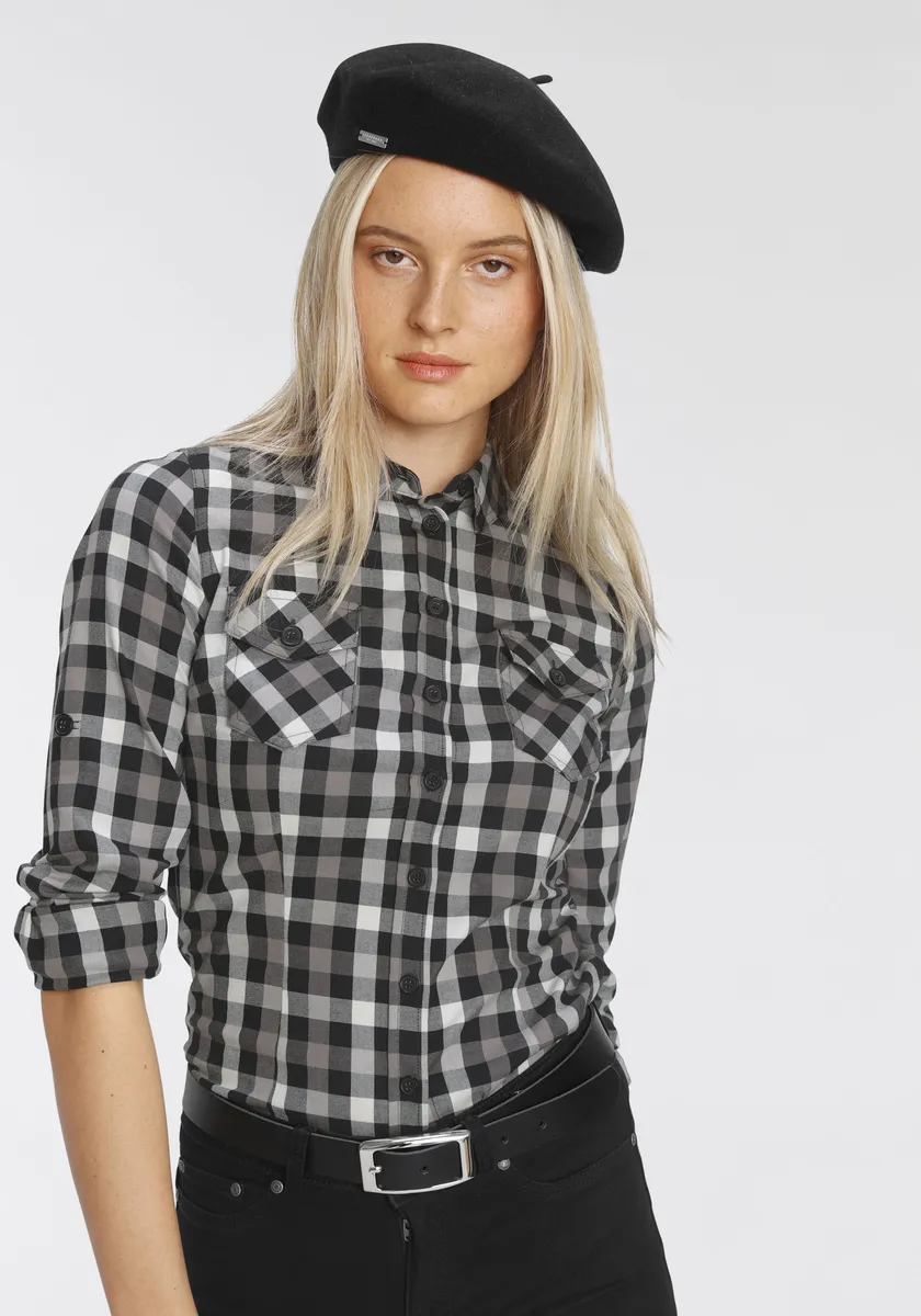 Блуза в клетку Arizona, повседневный образ лесоруба, черно-белый
Блуза в клетку Arizona, повседневный образ лесоруба, черно-белый