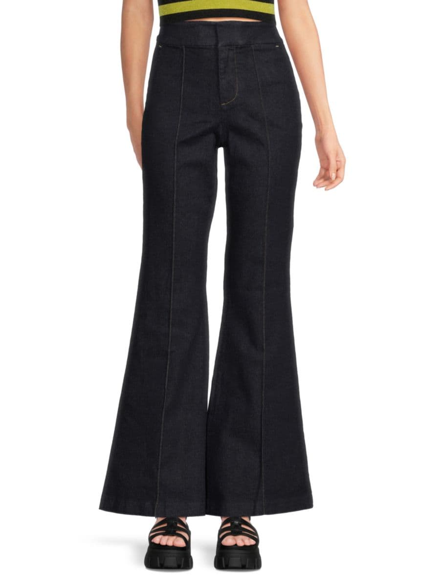 Джинсы широкие темные Alice + Olivia, цвет Dark Rinse
Джинсы широкие темные Alice + Olivia, цвет Dark Rinse