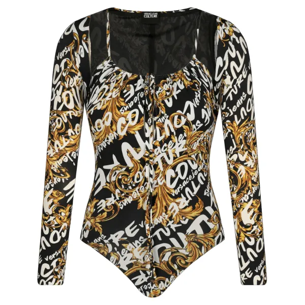 Боди стандартной формы Versace, черный 
Боди стандартной формы Versace, черный