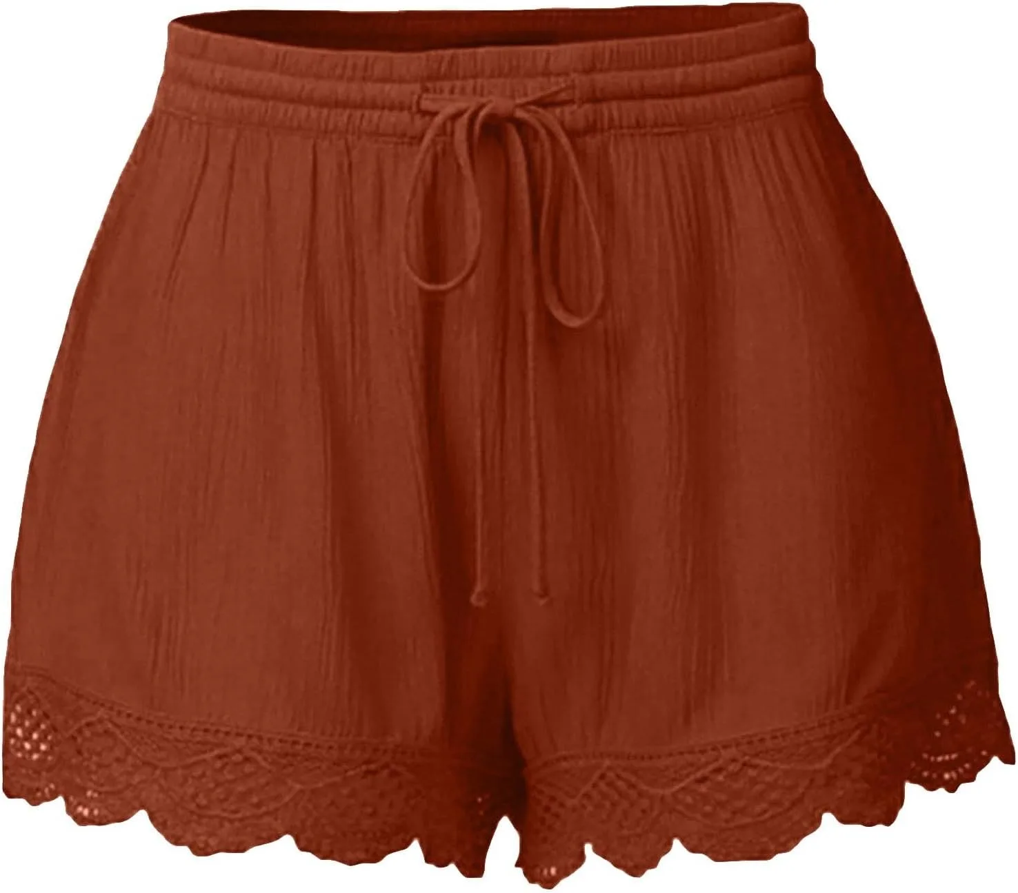 Женские шорты с кружевной отделкой и эластичным поясом на шнурке NATHGAM
Женские шорты с кружевной отделкой и эластичным поясом на шнурке NATHGAM