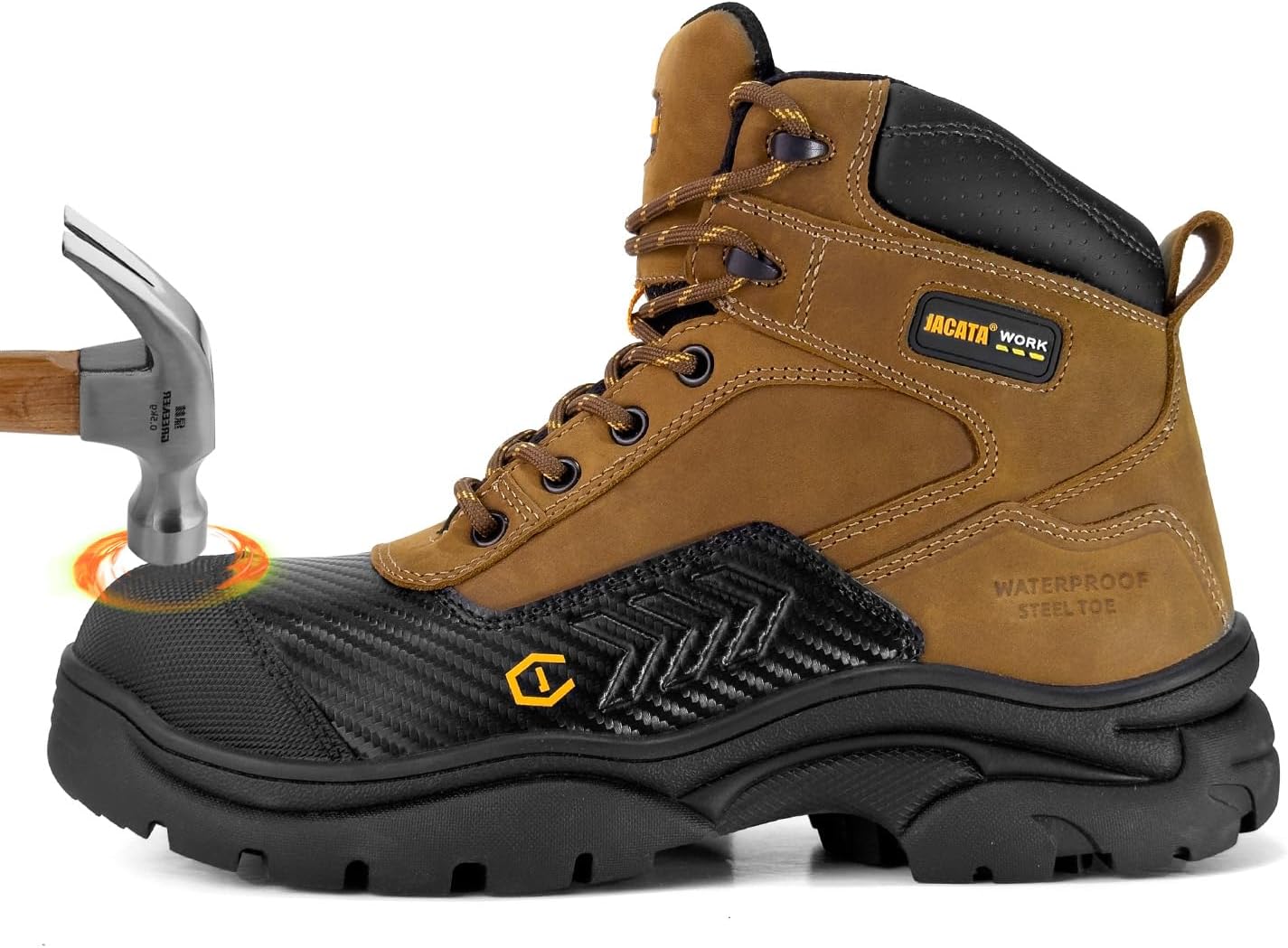 Мужские ботинки Jacata, водонепроницаемые, кожа/мягкий или стальной носок, повышенной прочности, 15 см, маслобензоустойчивая и противоскользящая резиновая подошва, удобные, для строительных и промышленных работ, коричневый/стальной
Мужские ботинки Jacata, водонепроницаемые, кожа/мягкий или стальной носок, повышенной прочности, 15 см, маслобензоустойчивая и противоскользящая резиновая подошва, удобные, для строительных и промышленных работ, коричневый/стальной
