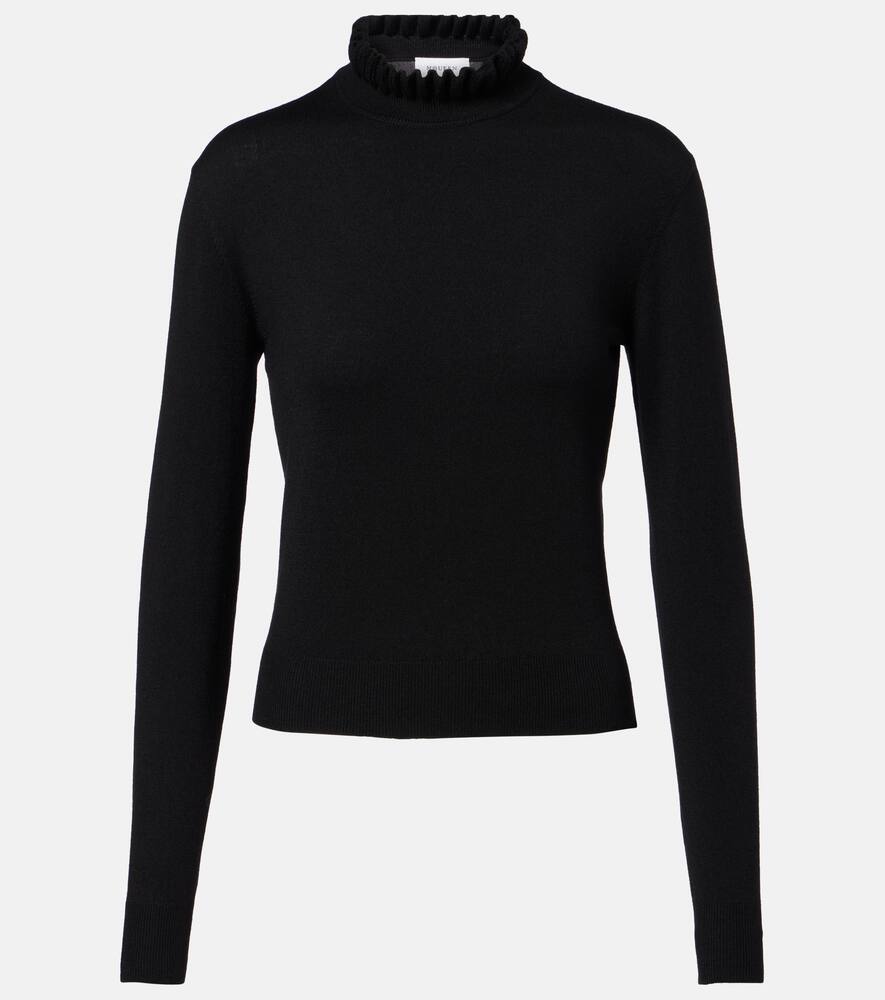 Вязаный свитер из шерстяной смеси с фигурным краем McQueen, Black
Вязаный свитер из шерстяной смеси с фигурным краем McQueen, Black