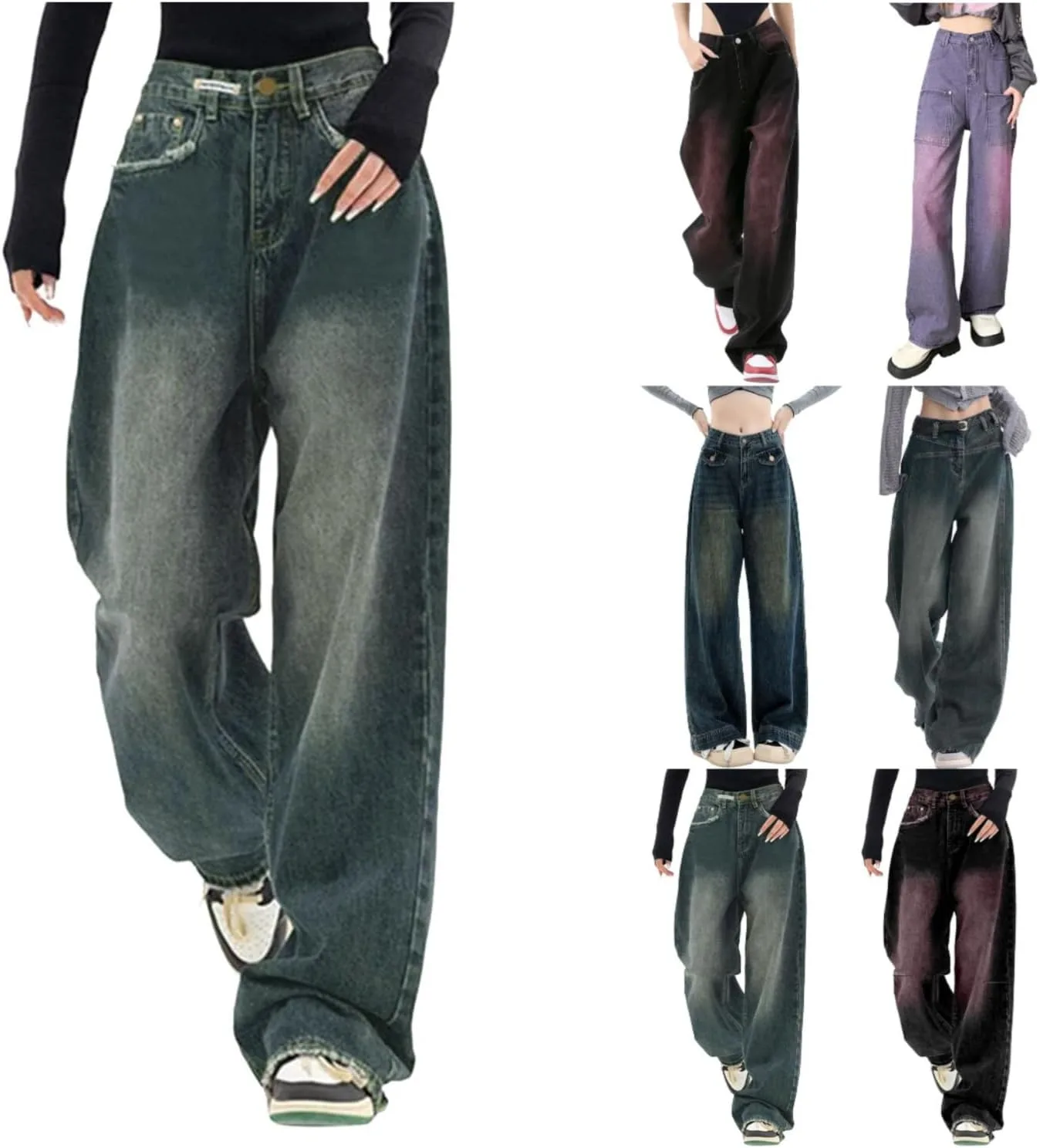 JiXiang женские джинсы прямые мешковатые высокая посадка Y2K карго
JiXiang женские джинсы прямые мешковатые высокая посадка Y2K карго