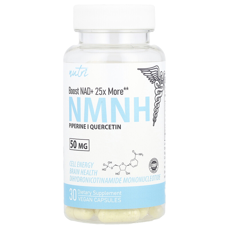 Nutri, NMNH, 50 мг, 30 веганских капсул
Nutri, NMNH, 50 мг, 30 веганских капсул