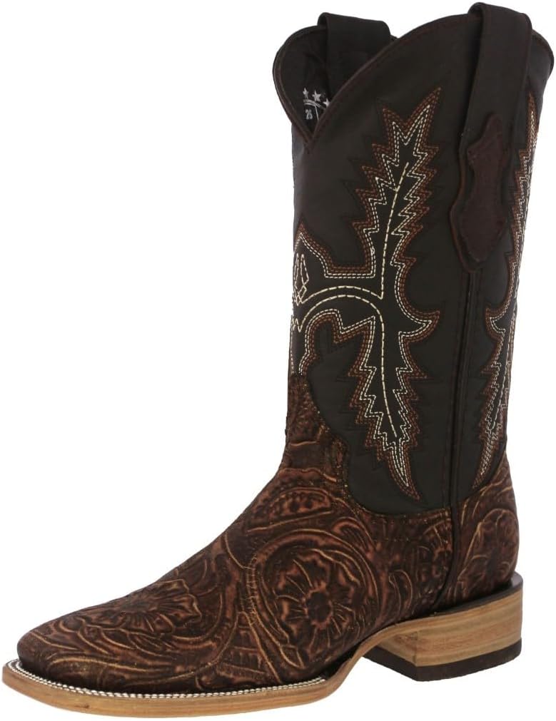 Мужские ковбойские сапоги Texas Legacy цвета коньяк с ручной чеканкой и цветочным узором, квадратный носок
Мужские ковбойские сапоги Texas Legacy цвета коньяк с ручной чеканкой и цветочным узором, квадратный носок