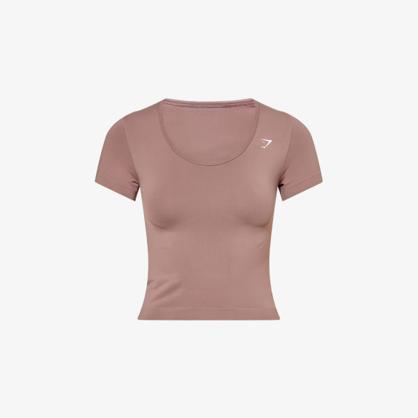 Джерси Gymshark с круглым вырезом бесшовное облегающее, розовый 
Джерси Gymshark с круглым вырезом бесшовное облегающее, розовый