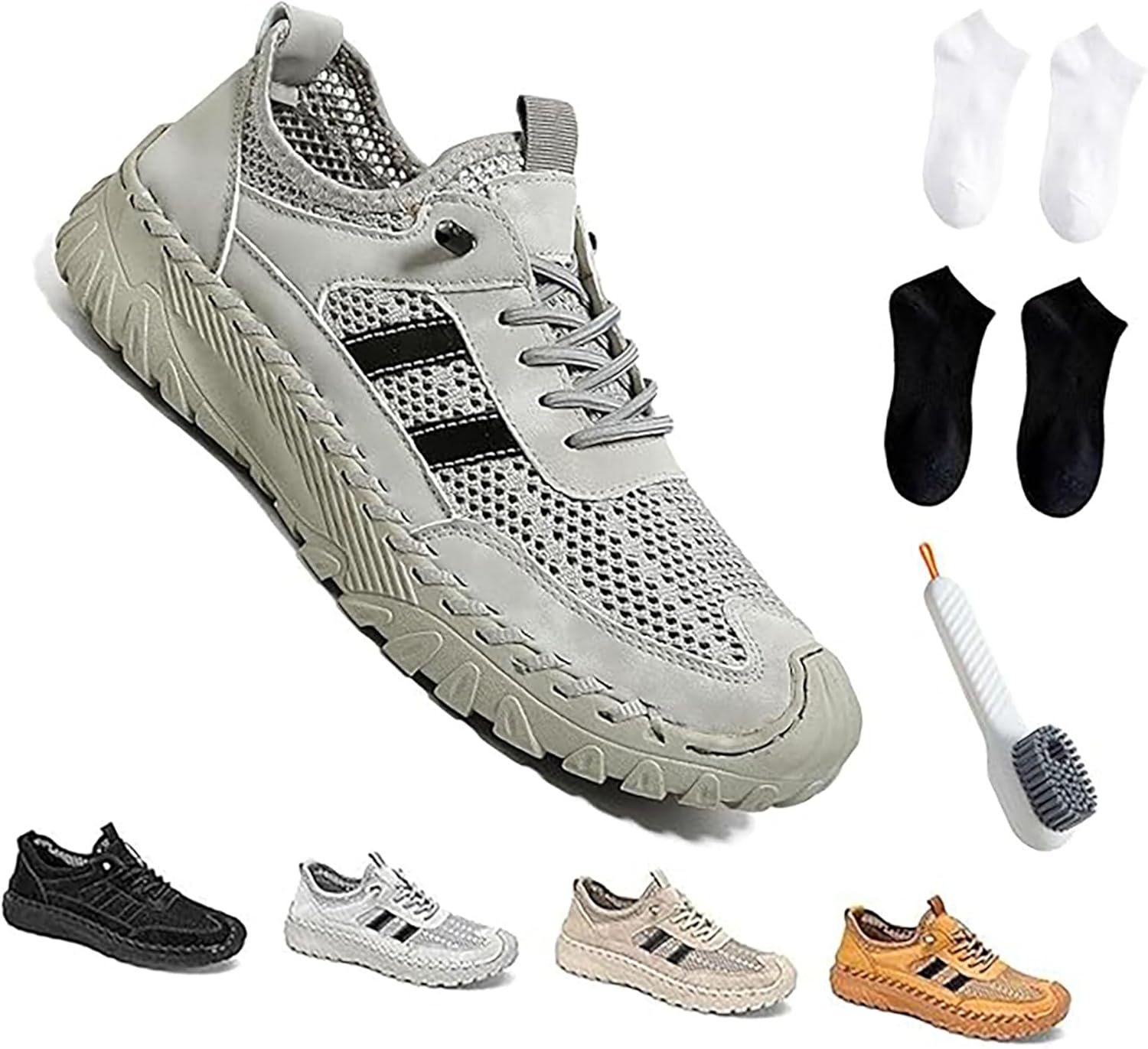 Мужские слипоны для походов из ортопедической кожи с сильной поддержкой свода стопы, слипоны для походов с ортопедической подошвой, дышащая сетка, эластичные шнурки Sncidsge, серый
Мужские слипоны для походов из ортопедической кожи с сильной поддержкой свода стопы, слипоны для походов с ортопедической подошвой, дышащая сетка, эластичные шнурки Sncidsge, серый