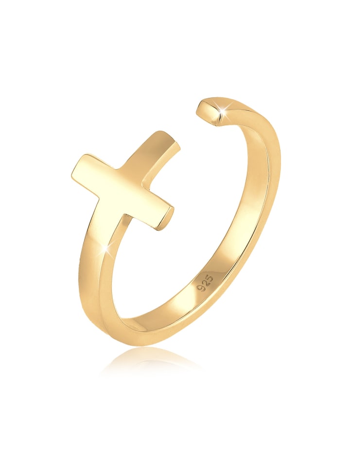 Elli Кольцо с крестом из серебра 925 пробы в золотой оправе
Elli Кольцо с крестом из серебра 925 пробы в золотой оправе