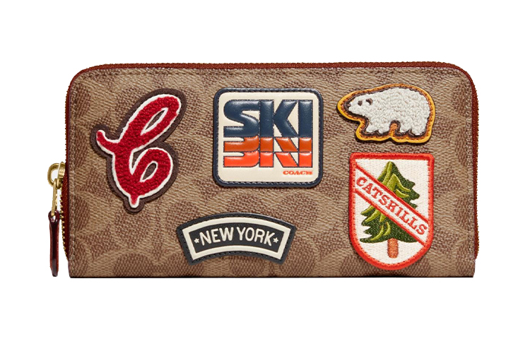 Кошелек-сундук на молнии с кожаными вставками COACH женский коричневый
Кошелек-сундук на молнии с кожаными вставками COACH женский коричневый