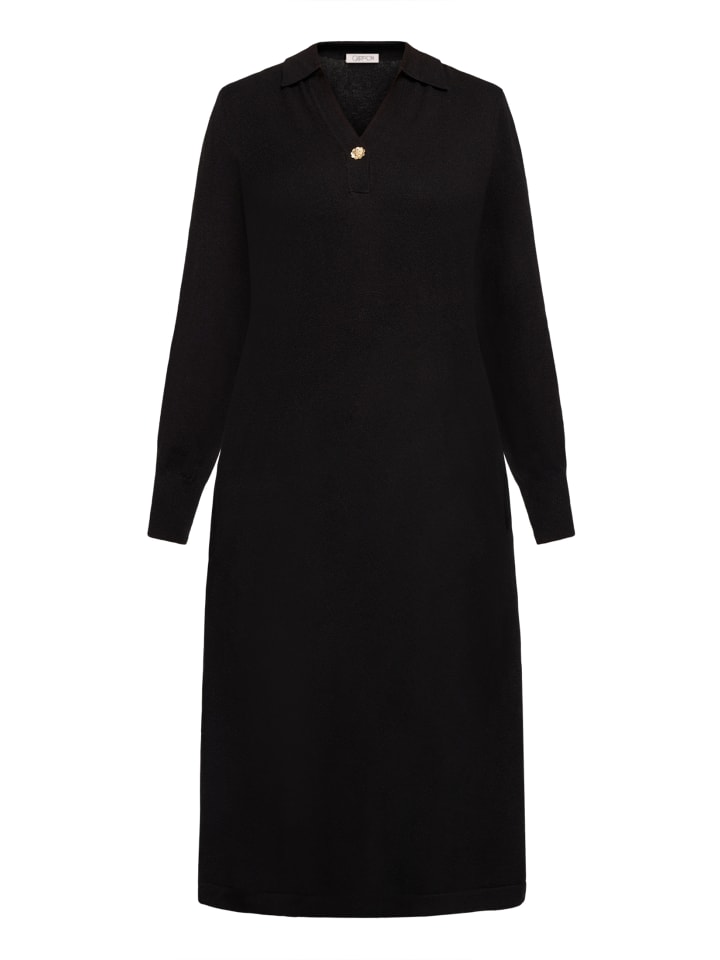 CARTOON Черное вязаное платье с воротником
CARTOON Черное вязаное платье с воротником