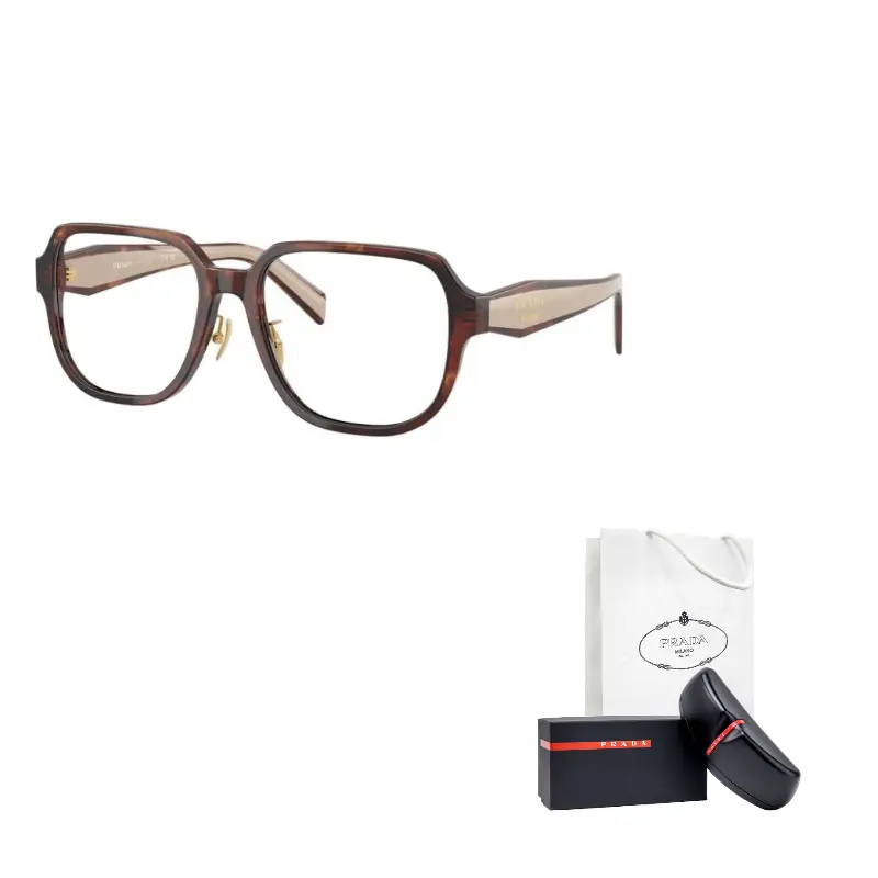 PRADA Оправы для очков нестандартной формы в черепаховом цвете Unisex Tortoiseshell, Tortoiseshell