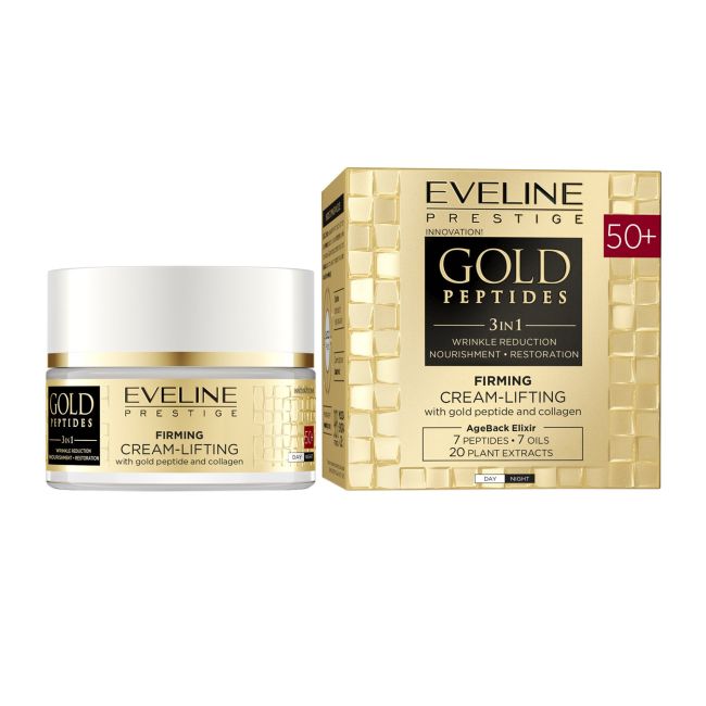 Золотые пептиды 3 в 1 50+ укрепляющий крем-лифтинг дневной и ночной крем для лица Eveline, 50 мл
Золотые пептиды 3 в 1 50+ укрепляющий крем-лифтинг дневной и ночной крем для лица Eveline, 50 мл